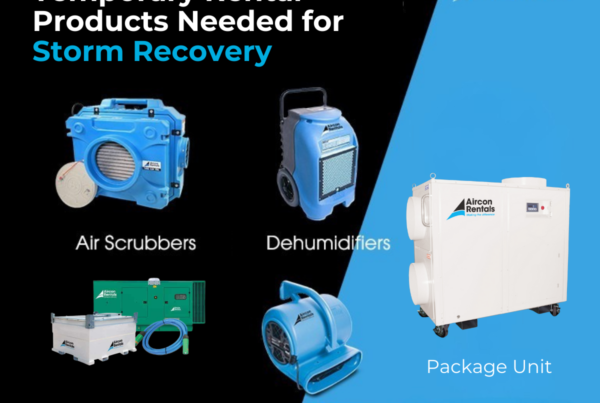 Temporary storm recovery rental products - air scrubbers, dehumidifiers, generators, turbo dryers, and package units