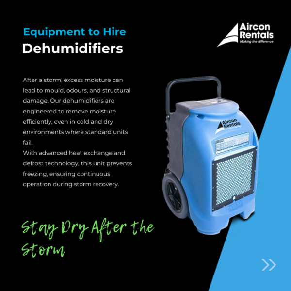 Dehumidifier rental for post-storm moisture control and mould prevention